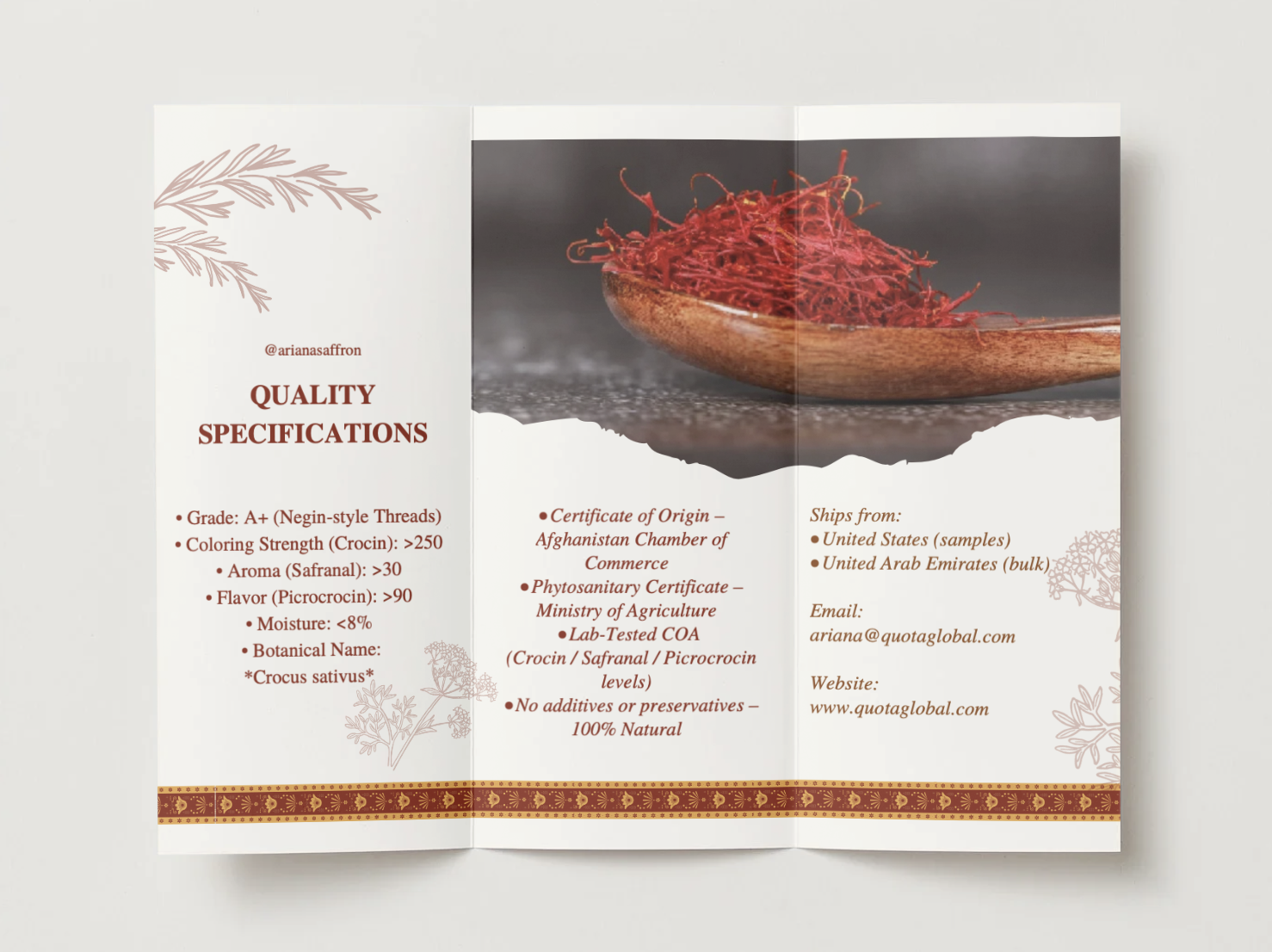 Ariana Saffron Brochure